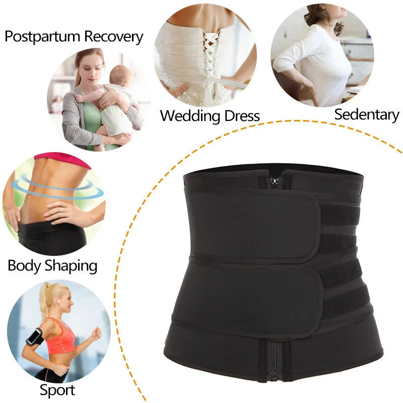 1pc Waist Trainer Slimming Body Shaper Fitness Belt Weight Loss Fat Burning Sport Girdle Sweat Trimmer Workout Cincher Shapewear - Artigo Importado