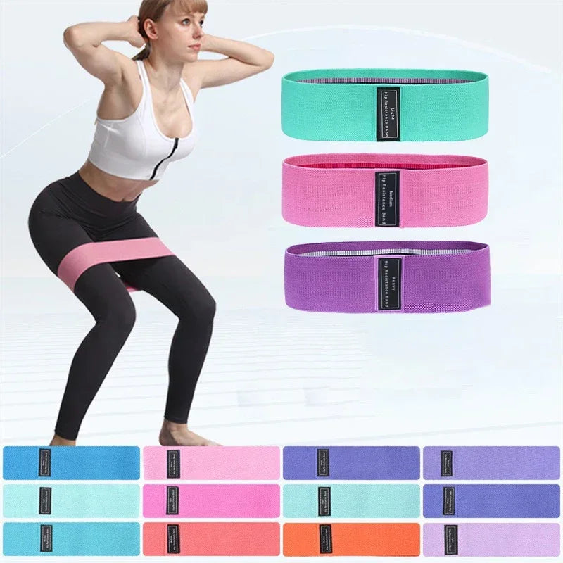 Fabric Resistance Hip Booty Bands Glute Thigh Elastic Workout Bands Squat Circle Stretch Fitness Strips Loops Yoga Gym Equipment - Artigo Importado