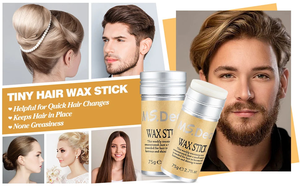 Hair Wax Stick For Wig Professional Hair Wax Stick Gel Cream Non-Greasy Style Hair Wax Stick For Men Women Broken Hair Artifact - Artigo Importado