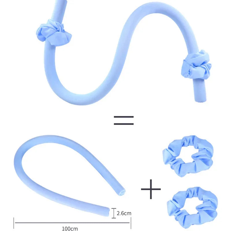 Heatless Curling Rod Headband Ribbon Silk Hairwear Curlers Lazy Curling No Heat Sleeping Soft Curler for Girl Woman Styling Tool - Artigo Importado
