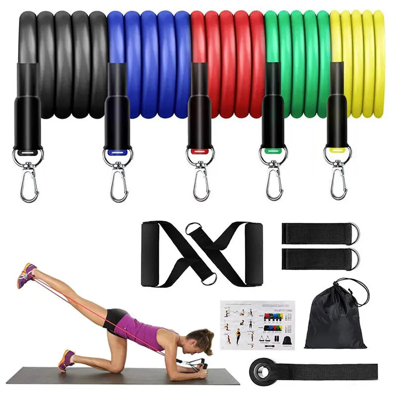 Resistance Bands Set Bodybuilding Home Gym Equipment Professional Weight Training Fitness Elastic Rubber Bands Workout Expander - Artigo Importado