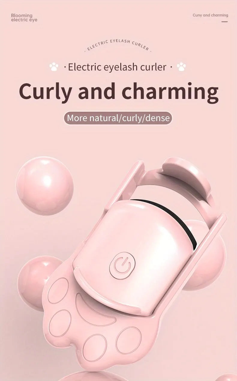 Electric Heated Eyelash Curler for Lasting Styling Portable Lash Lift Tool Intelligent Natural Curling with USB Rechargeable - Artigo Importado
