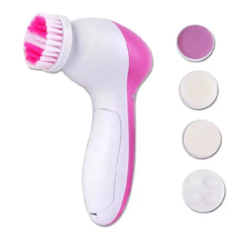 Electric 5 IN 1 Electric Facial Cleaner Brush Wash Machine Spa Skin Care Massage Blackhead Cleaning Facial Cleanser Tools - Artigo Importado