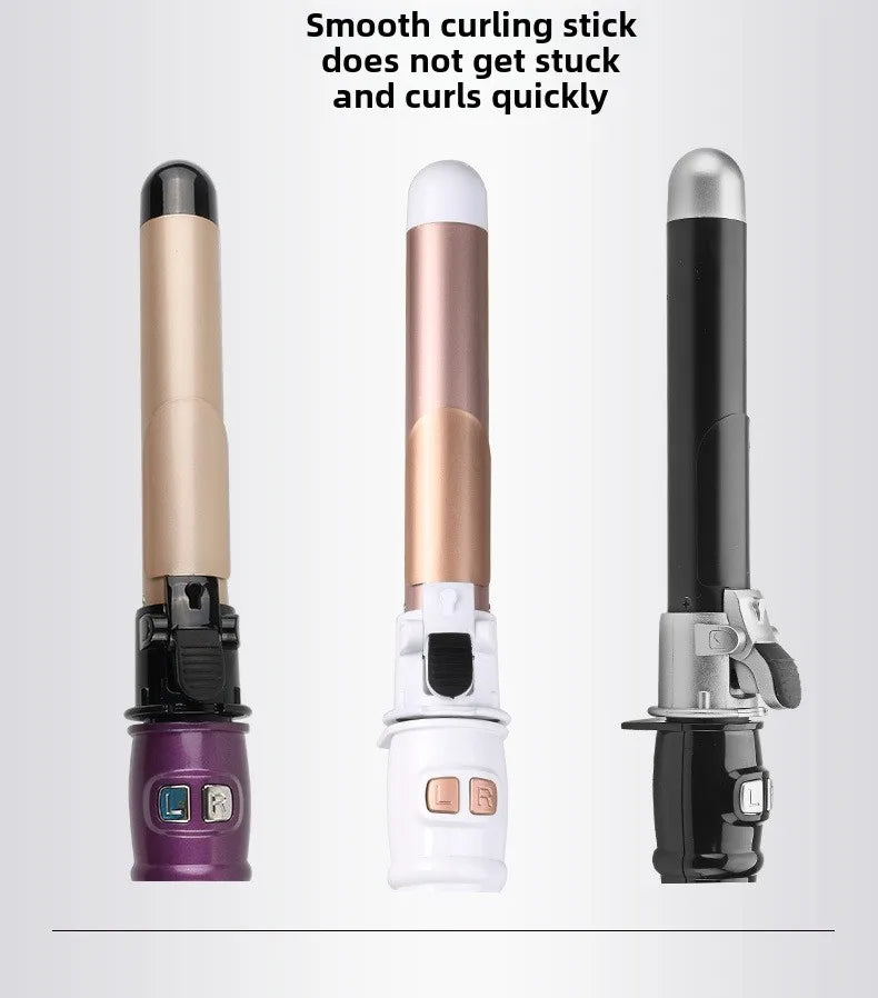 Automatic Hair Curler 1.1inches Rotating Curling Iron with LED Display Fast Heating Curling Wand Hair Curler for Home&Travel Use - Artigo Importado