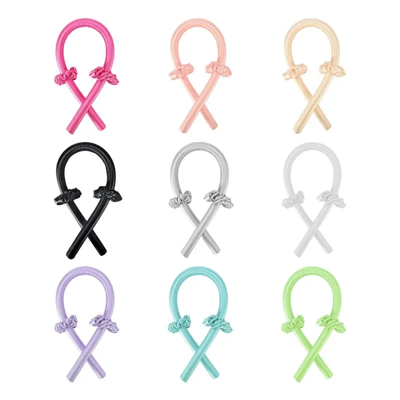 Heatless Curling Rod Headband Ribbon Silk Hairwear Curlers Lazy Curling No Heat Sleeping Soft Curler for Girl Woman Styling Tool - Artigo Importado