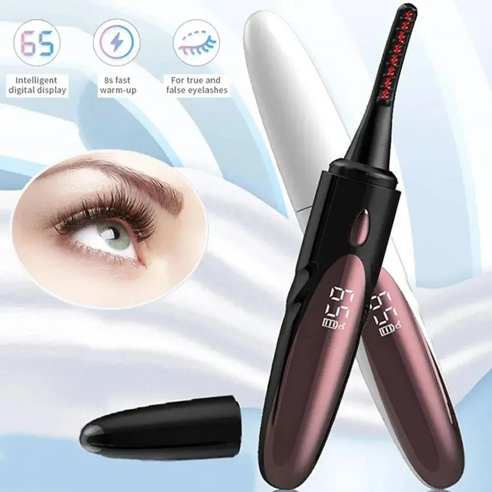 Electric Heated Eyelash Curler USB Rechargeable Eyelashes Curler 4 Mode Quick Heating Natural Curler Long Eyelash Lasting Makeup - Artigo Importado