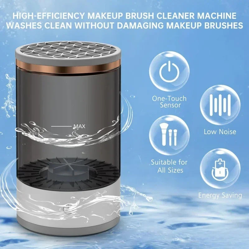 1PC Electric Makeup Brush Cleaner Rechargeable Makeup Brushes Cleaning Tool Automatic Makeup Brush Cleaning Stand Device - Artigo Importado