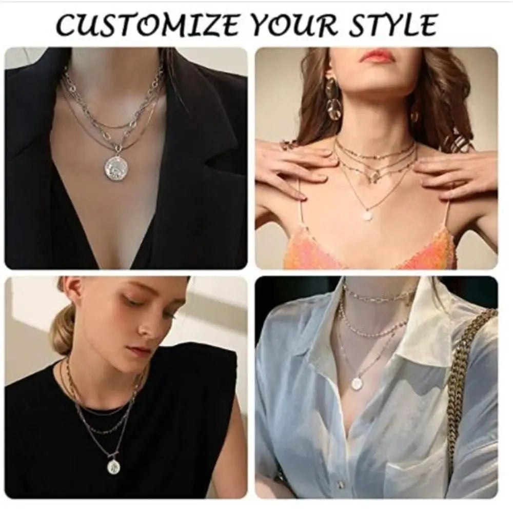 Layered Necklace Clasps Necklace Layering Clasp Multiple Bracelet Lock Connectors with Lobster Ring Clasps Jewelry DIY Findings - Artigo Importado