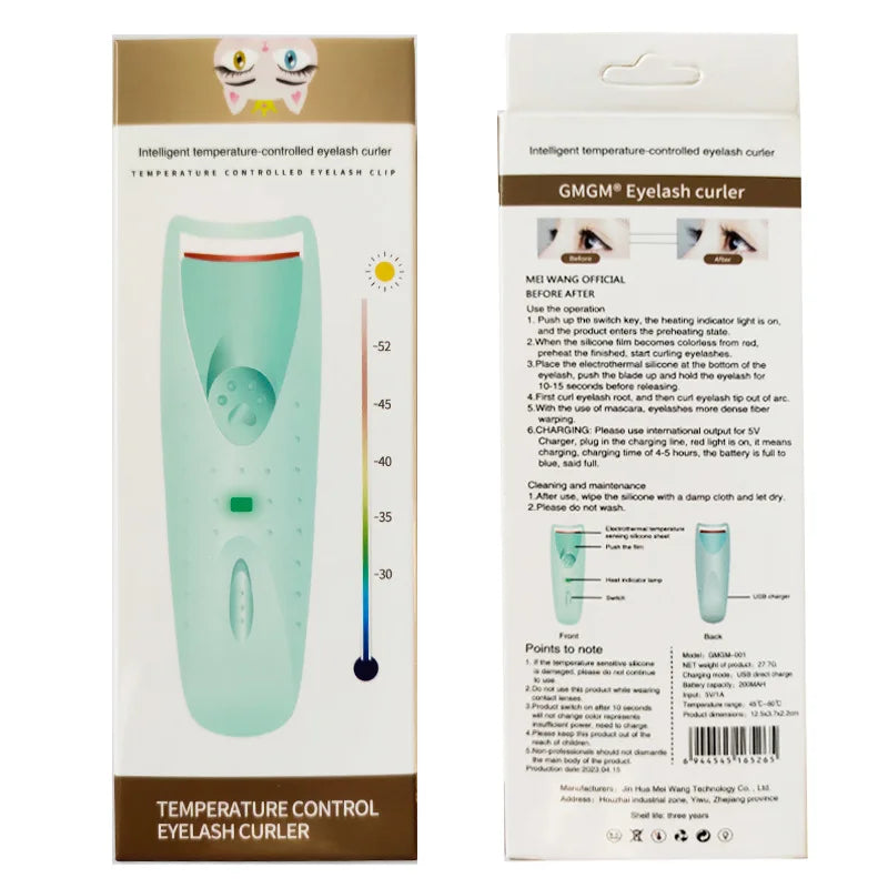 New Women Makeup Electric Heated Eyelash Curler Long Lasting Eye Lash Perm Heated Eyelashes Clip Automatic Tool - Artigo Importado