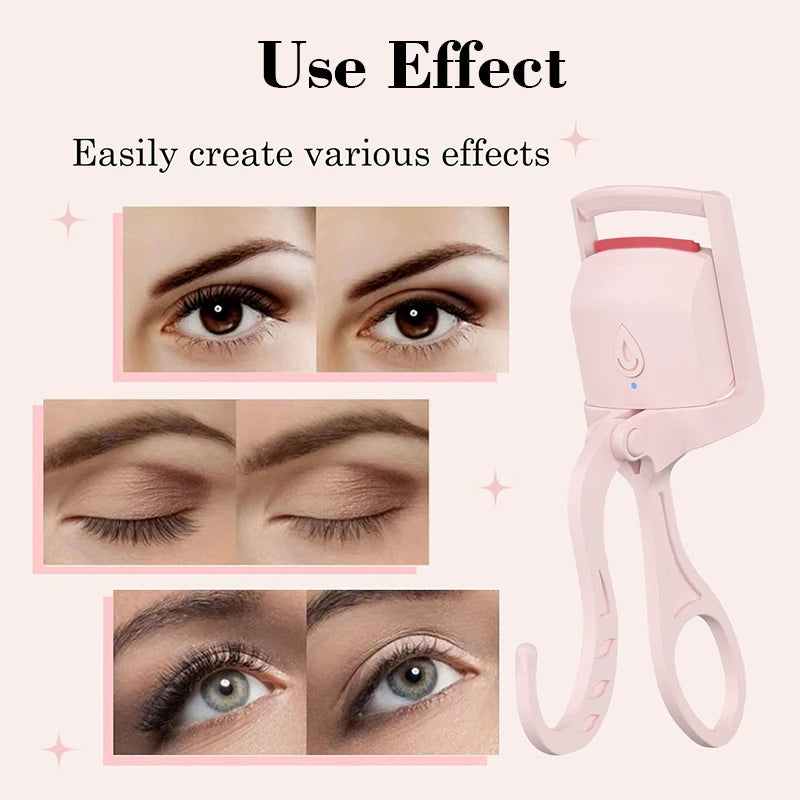 Heated Eyelash Curler-USB Rechargeable Electric Eyelash Curler- Eyelash Curlers Heated Fast Heat Up - Artigo Importado