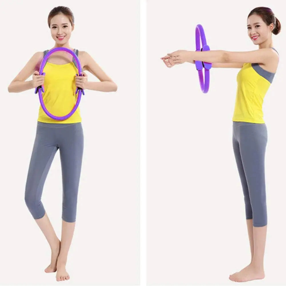 Yoga Pilates Ring Durable Non-Slip Exercise Circle Magic Exercise Circle with Dual Grip for Thigh Pelvic Floor Muscle Training - Artigo Importado