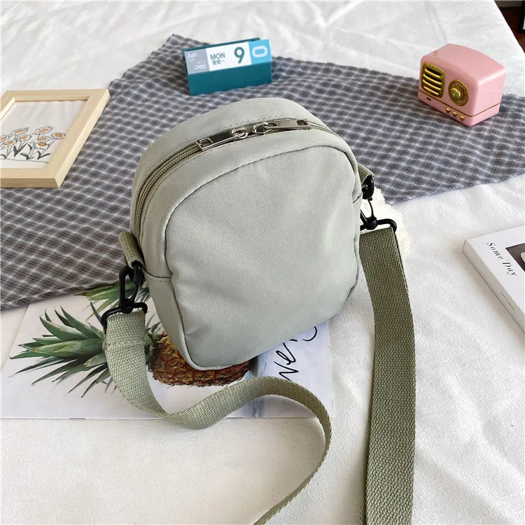 Mini Crossbody Bag for Women 2023 Fashion Small Female Canvas Shoulder Bags Korean Phone Purse Cute Students Purse Flap Bolsas - Artigo Importado