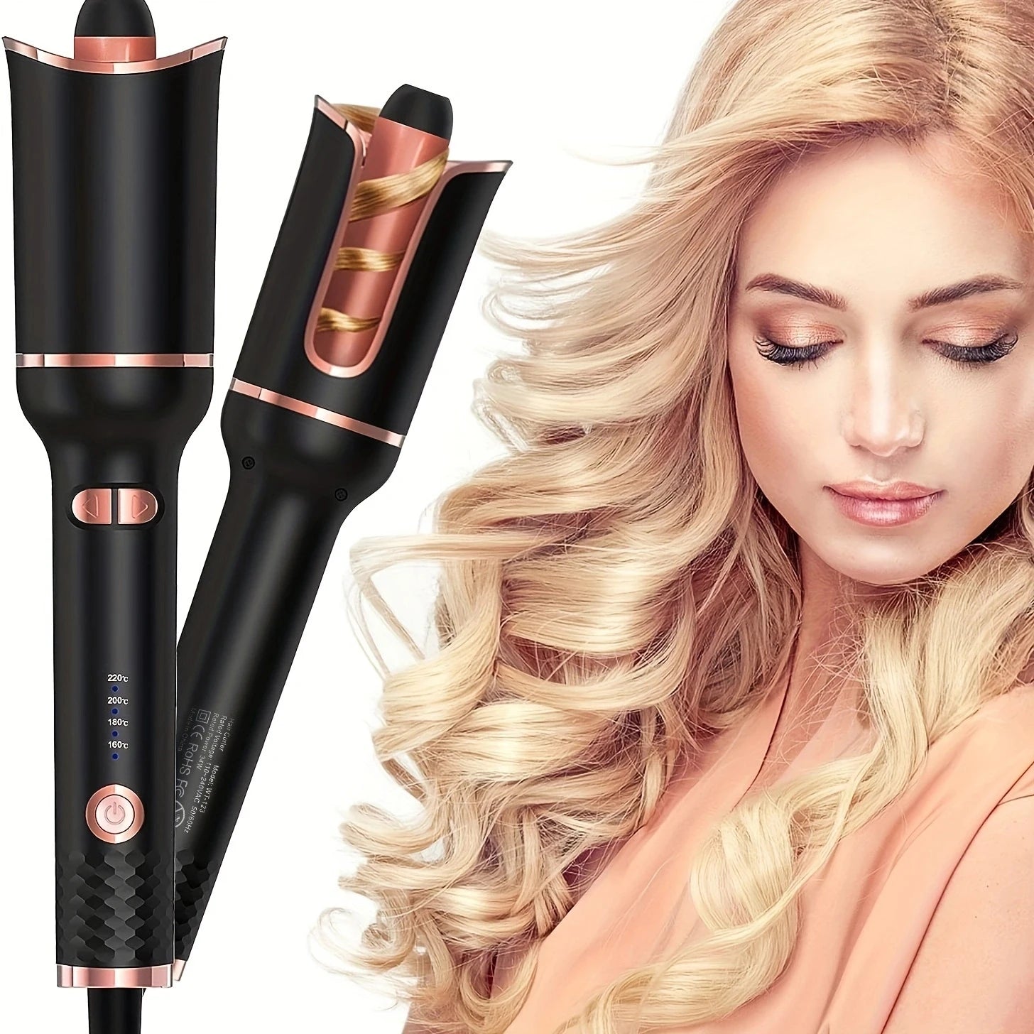 Automatic Hair Curler Auto Hair Curling Iron Ceramic Rotating Air Curler Air Spin Wand Styler Curl Machine Magic Hair Curler - Artigo Importado