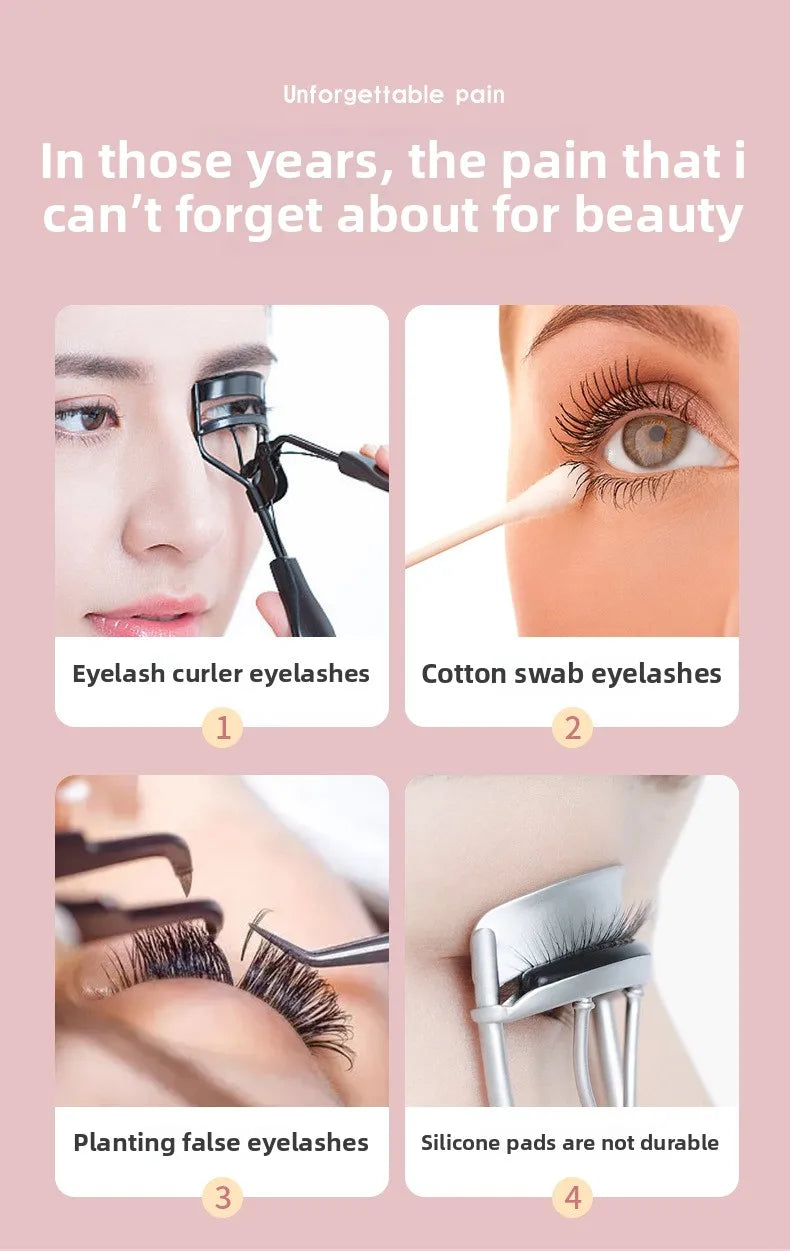 Portable Heated Electric Women Stereotypes Eyelash Curler USB Rechargeable Long Lasting Eyelash Curler Quick Heated Beauty Tools - Artigo Importado