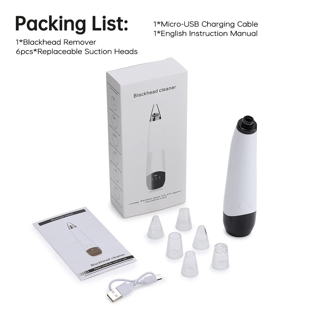 3 Suction Mode Blackhead Remover Face Cleansing Beauty Machine Dead Skin Remover Face Vacuum Blackhead Removal Skin Care Tool - Artigo Importado