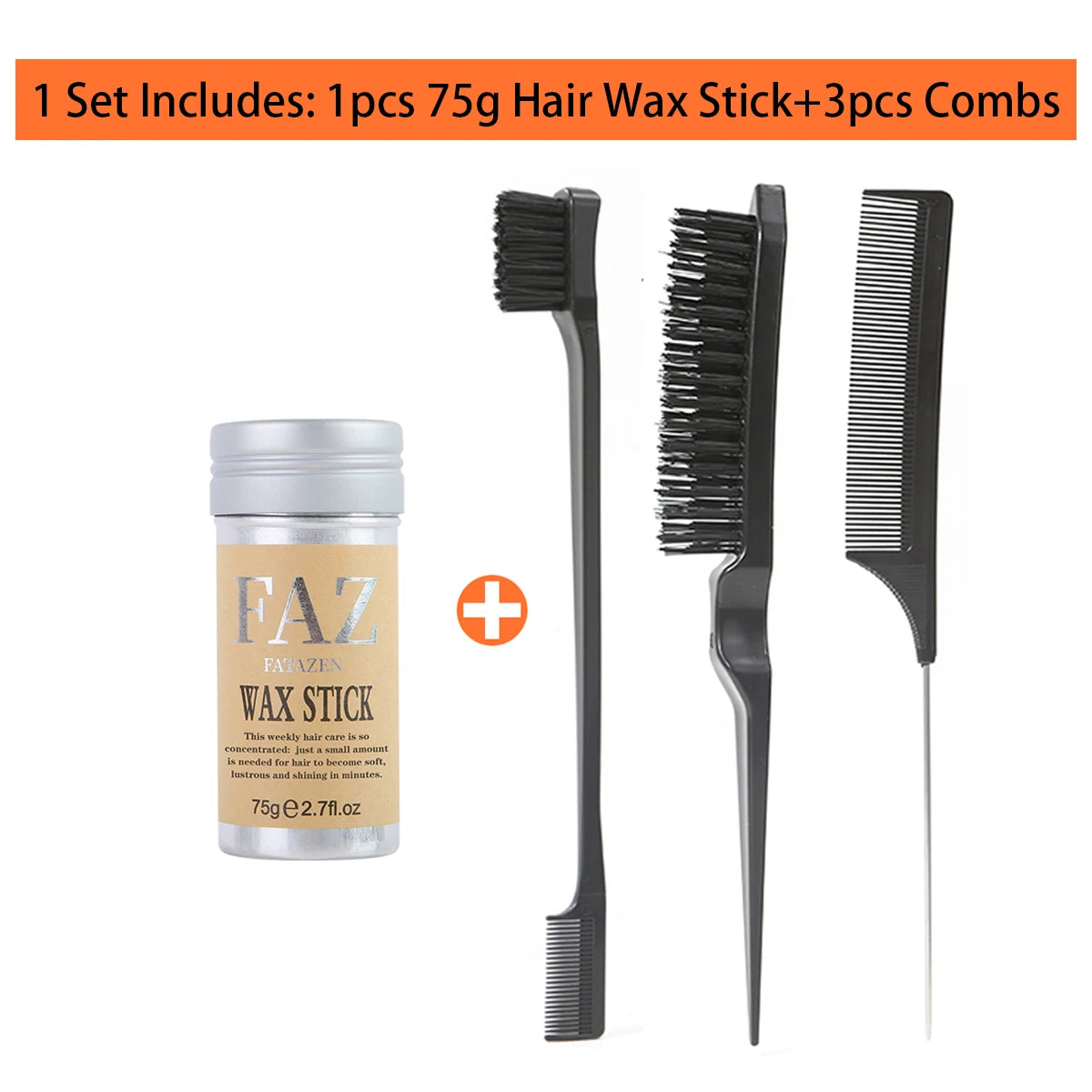 75g/1pcs Hair Styling Wax Stick,Refreshing Non-Greasy，Suitable For Controlling Frizzy And Unruly Edges Of Natural Or Wig Hair - Artigo Importado