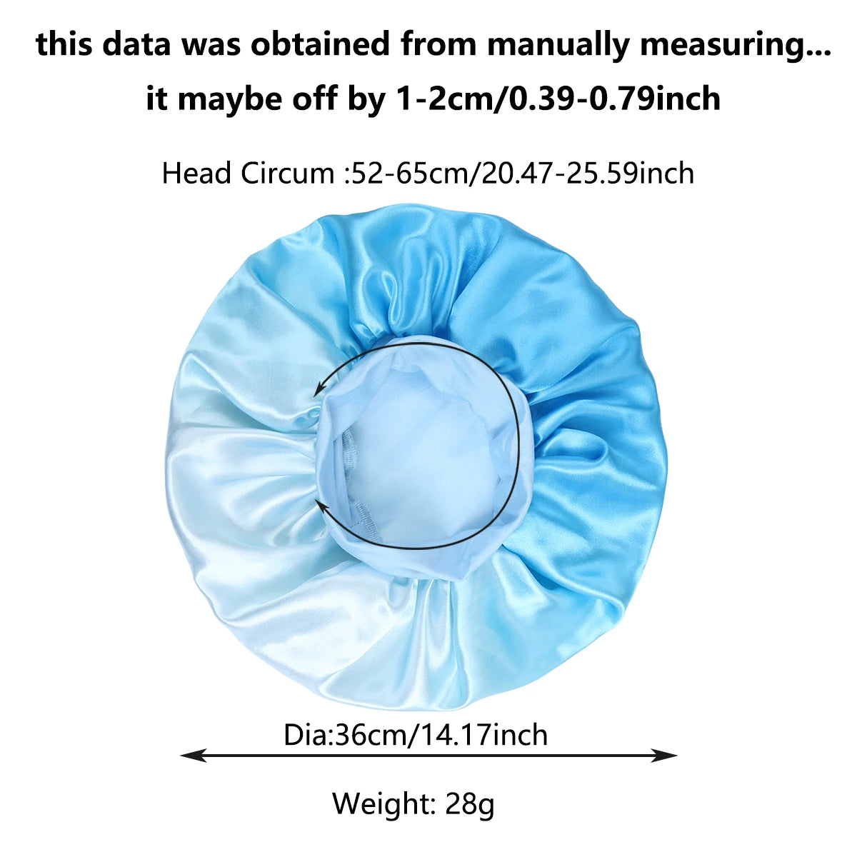 Satin Silk Bonnet Cap with Frontal Wrap, Wide Band, Colorful Fade Printing, Soft Nightcaps, Hair Protect Sleep, Extra Big Size - Artigo Importado