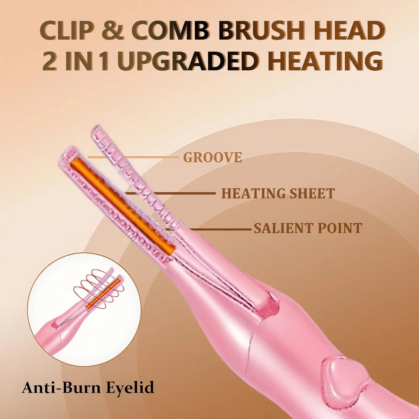 Heated Eyelash Curler 2-in-1 Clip-Type Design 3 Temperature Modes USB Rechargeable Electric Eyelash Curler for Women Girls Gift - Artigo Importado