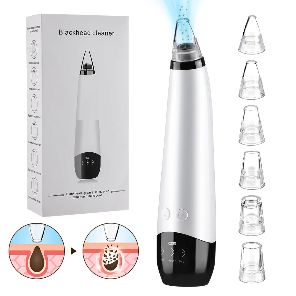 3 Suction Mode Blackhead Remover Face Cleansing Beauty Machine Dead Skin Remover Face Vacuum Blackhead Removal Skin Care Tool - Artigo Importado