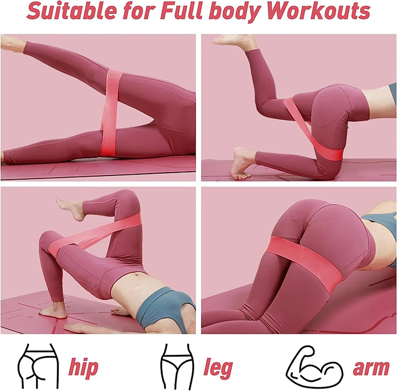 Resistance Loop Exercise Bands 5 Different Resistance Levels Elastic Band Suitable for arm Leg Stretching and Strength Training - Artigo Importado