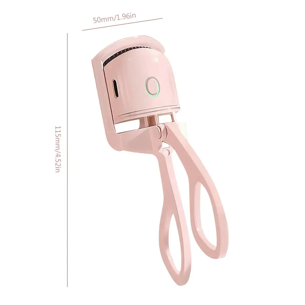 Electric Heated Eyelash Curler Eyelashes Curls Thermal Eyelash Curler USB Rechargeable Mini Long Lasting Makeup Tool Beauty Tool - Artigo Importado
