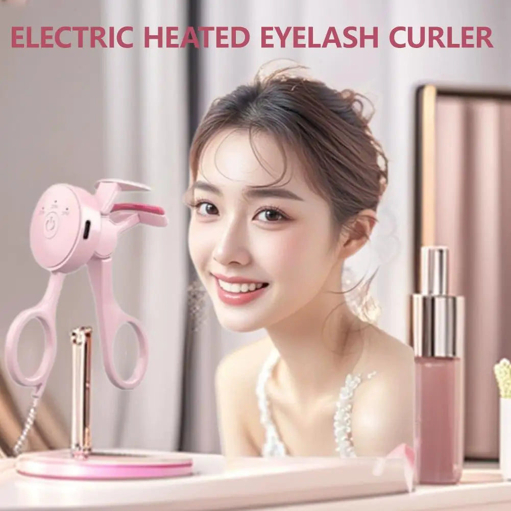 USB Electric Heated Eyelash Curler Intelligent Temperature Control Rechargeable Long-lasting Styling Eyelash Roller - Artigo Importado