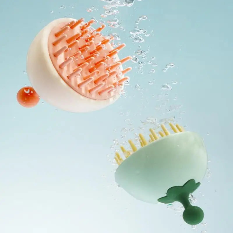 Silicone Shampoo Scalp Hair Massager Comb Bath Cleansing Exfoliator Brush Shampoo Massager Scalp Acupuncture Point Massage Brush - Artigo Importado
