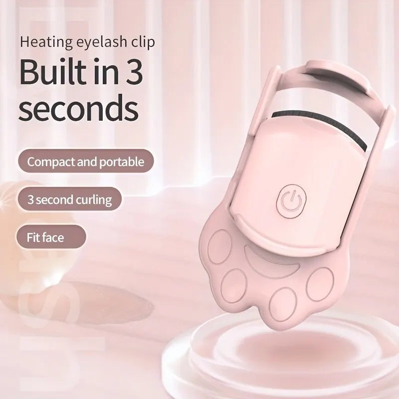 Electric Heated Eyelash Curler for Lasting Styling Portable Lash Lift Tool Intelligent Natural Curling with USB Rechargeable - Artigo Importado