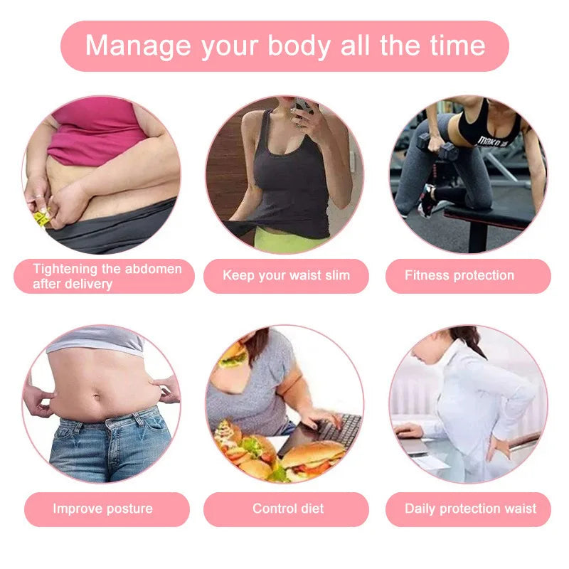 1pc Waist Trainer Slimming Body Shaper Fitness Belt Weight Loss Fat Burning Sport Girdle Sweat Trimmer Workout Cincher Shapewear - Artigo Importado