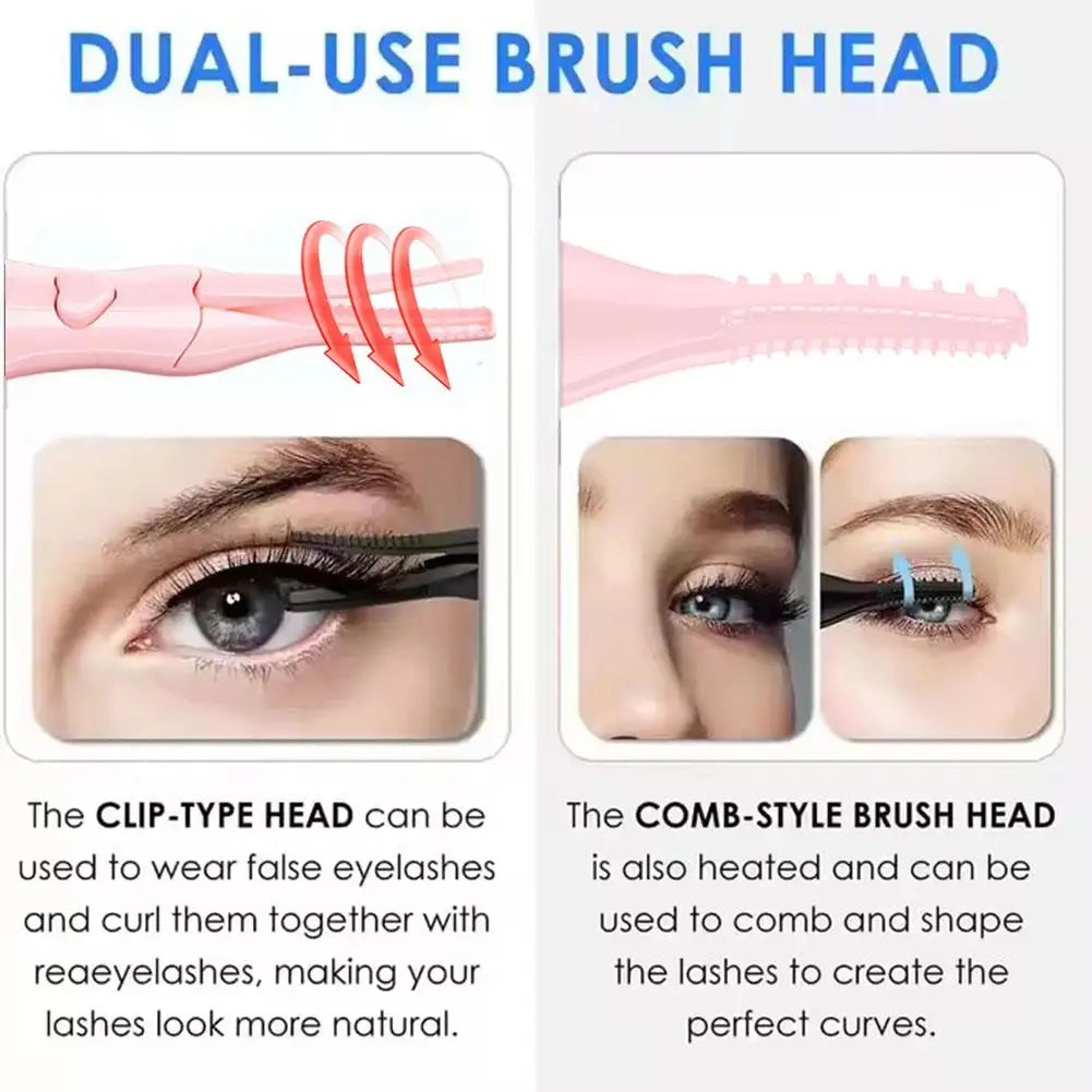 Electric Eyelash Curler Fast Heating Eyelash Curler Long-Lasting Eyelash Comb Professional Heated Curling Brush Makeup Tools - Artigo Importado