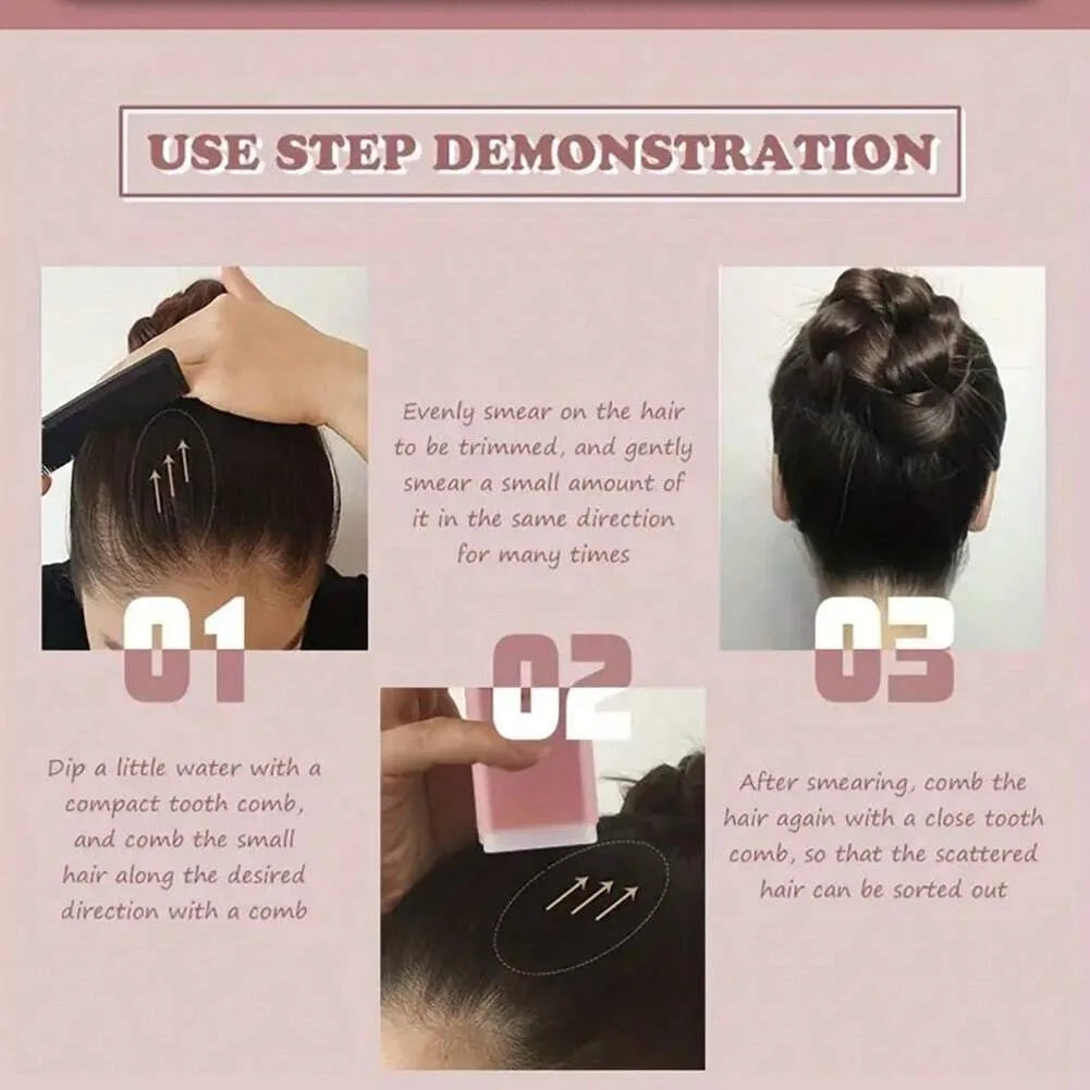 Women's styling hair wax stick Effectively smooths frizz, provides long-lasting hold, and creates a soft, shiny hairstyle. - Artigo Importado