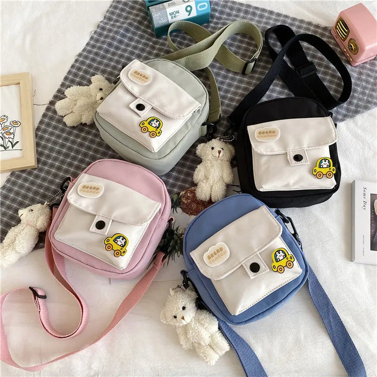 Mini Crossbody Bag for Women 2023 Fashion Small Female Canvas Shoulder Bags Korean Phone Purse Cute Students Purse Flap Bolsas - Artigo Importado