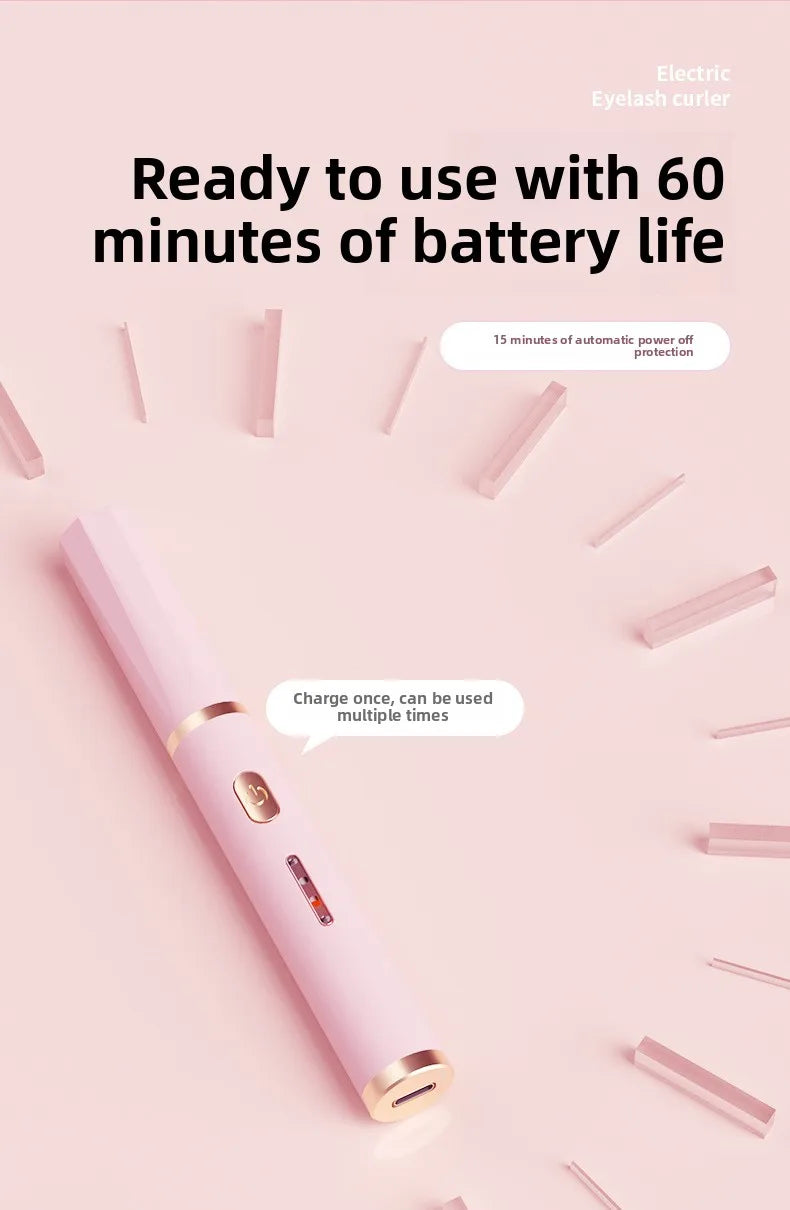 Portable Heated Electric Women Stereotypes Eyelash Curler USB Rechargeable Long Lasting Eyelash Curler Quick Heated Beauty Tools - Artigo Importado