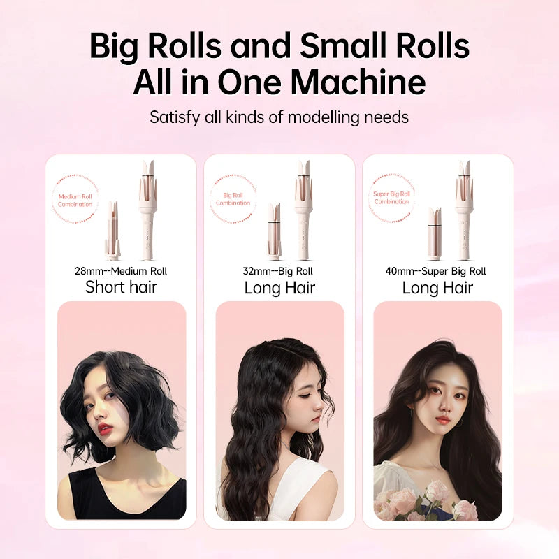 Automatic Hair Curler 32mm Auto Rotating Ceramic Hair Roller Professional Curling Iron Stick 40mm Curling Wand Hair Waver gift - Artigo Importado