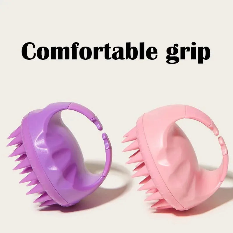 1pc Silicone Scalp Massager Shampoo Brush, for Deep Cleansing & Exfoliating, Scalp Scrubber with Handle for Hair Growth - Artigo Importado