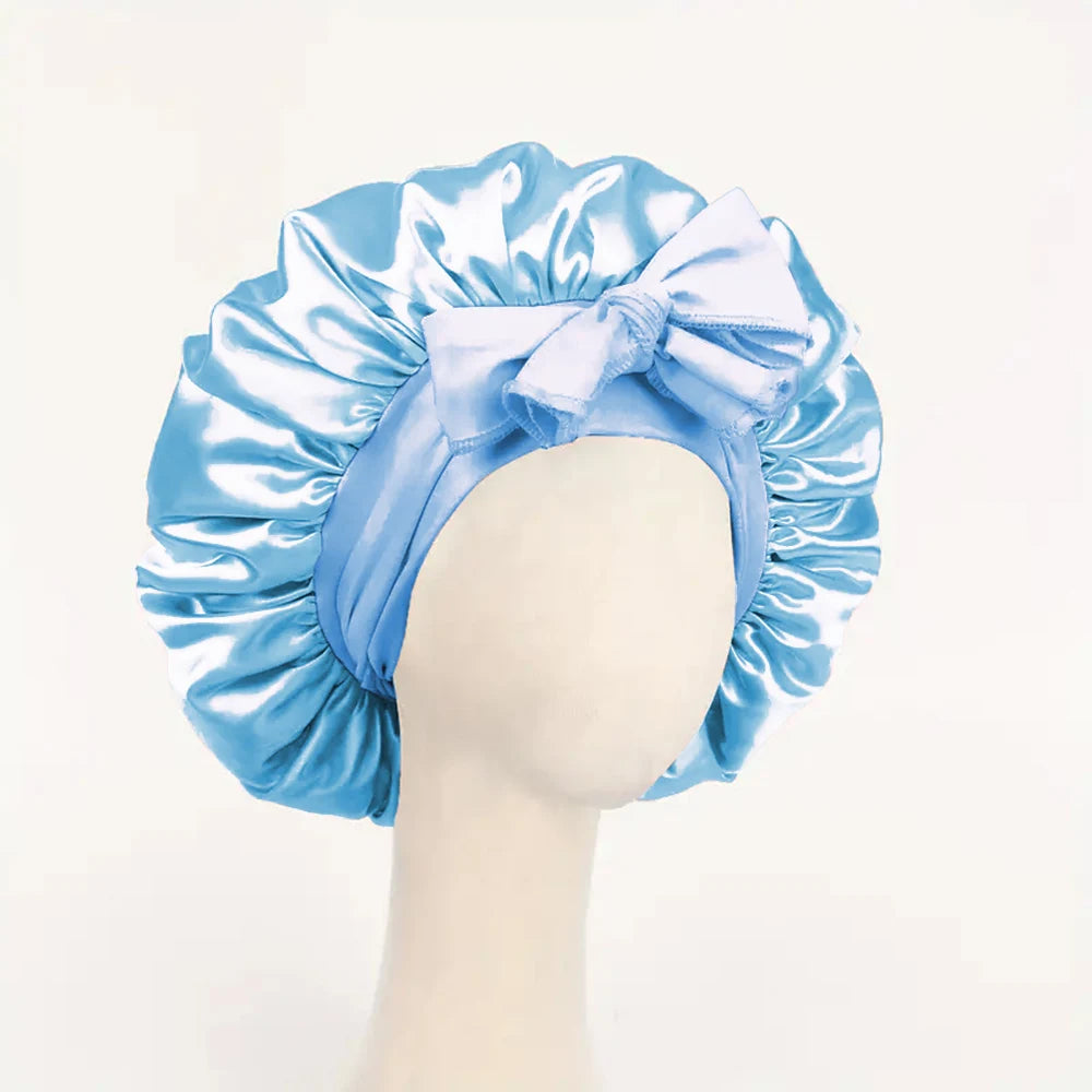 Satin Bonnet Silk Bonnet Adjustable Bonne For Sleeping Hair Bonnet With Tie Band Bonnets For Women Men - Artigo Importado