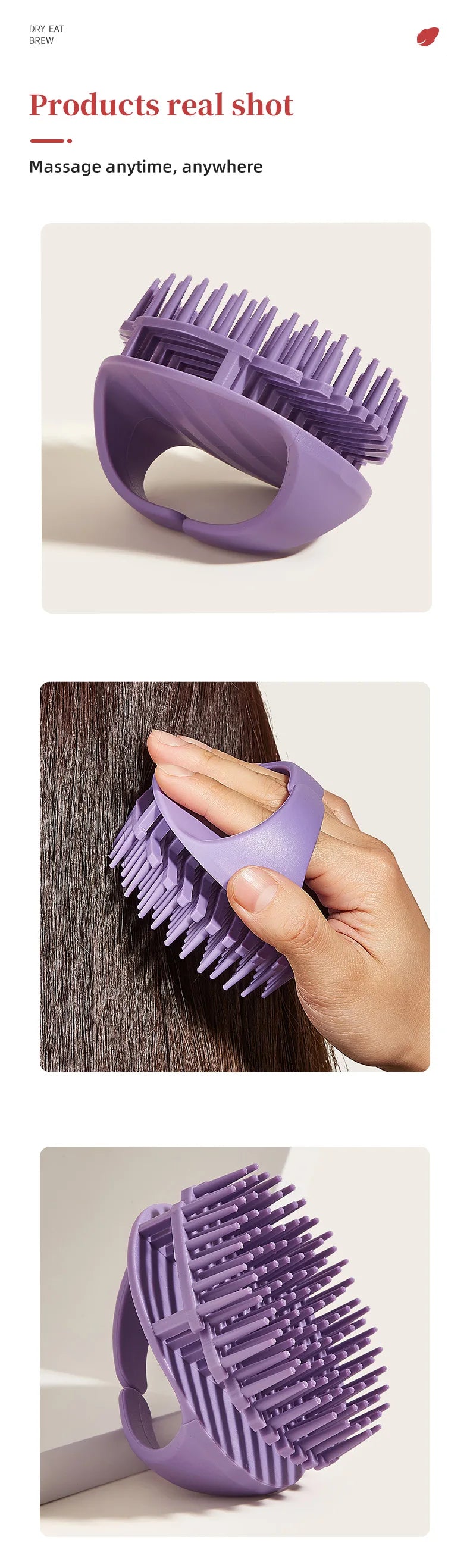 Silicone Shampoo Scalp Hair Massager Head Body Scalp Massage Brush Hair Washing Brush Scalp Exfoliator Brush Head Scrubber Tools - Artigo Importado