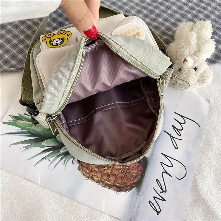 Mini Crossbody Bag for Women 2023 Fashion Small Female Canvas Shoulder Bags Korean Phone Purse Cute Students Purse Flap Bolsas - Artigo Importado