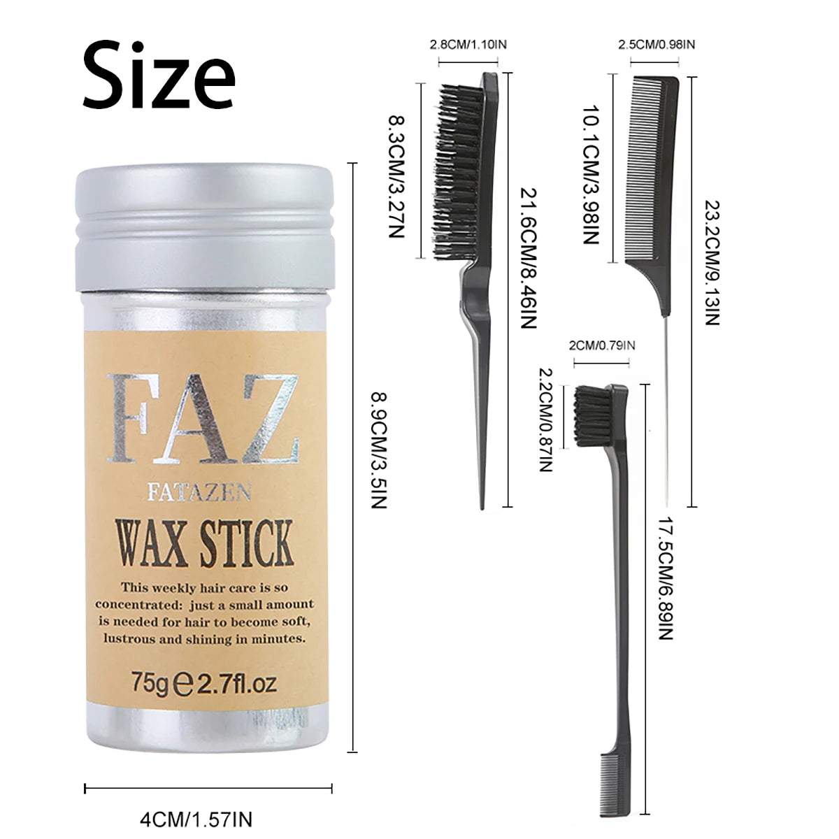 75g/1pcs Hair Styling Wax Stick,Refreshing Non-Greasy，Suitable For Controlling Frizzy And Unruly Edges Of Natural Or Wig Hair - Artigo Importado