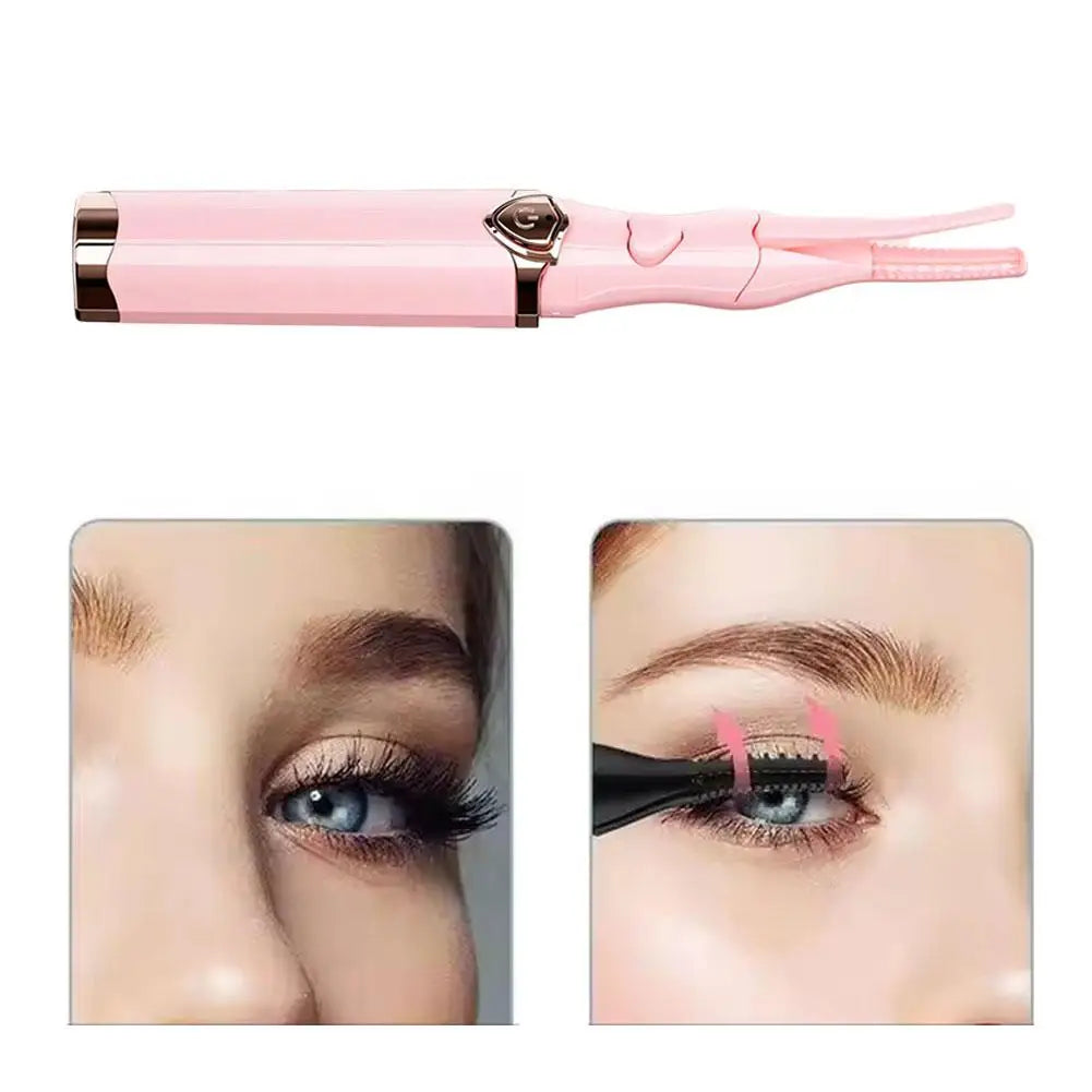 Electric Eyelash Curler Fast Heating Eyelash Curler Long-Lasting Eyelash Comb Professional Heated Curling Brush Makeup Tools - Artigo Importado