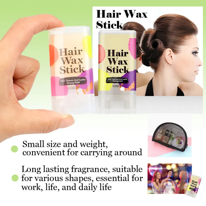 Hair Wax Stick For Laying Down Fly Always 1Pcs 15G Hair Pomade Stick Long-Lasting Hair Styling Wax Stick Easy To Use Tiktok Hot - Artigo Importado