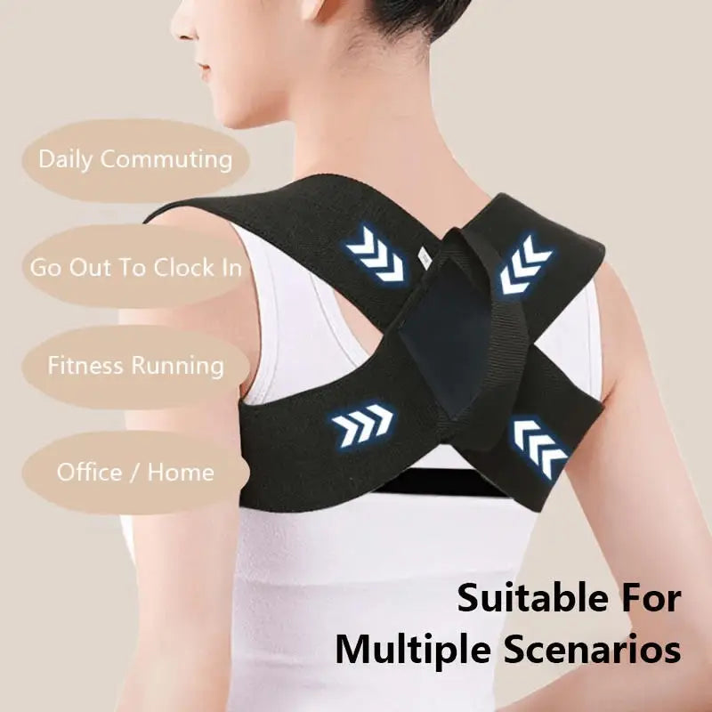 Back Posture Corrector Clavicle Spine Back Brace Belt Adjustable Upper Back Shoulder Lumbar Posture Correction Body Shaping - Artigo Importado