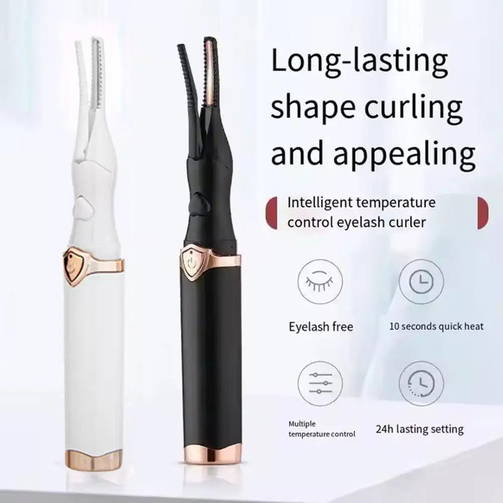 Thermal Eyelash Curler New Electric Heated Eyelash Curler Portable Intelligent Temperature Control Styling Make Up Beauty Tool - Artigo Importado