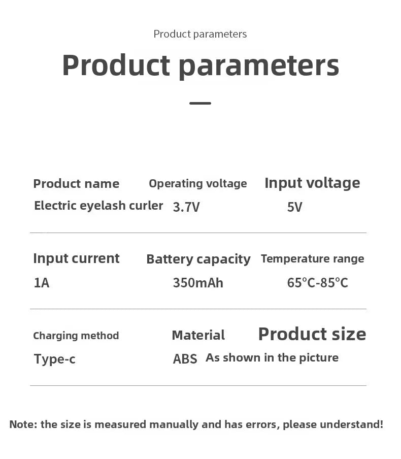 Portable Heated Electric Women Stereotypes Eyelash Curler USB Rechargeable Long Lasting Eyelash Curler Quick Heated Beauty Tools - Artigo Importado