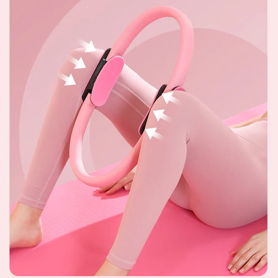 1pc Yoga Pilates Ring - Durable Non-Slip Exercise Circle Fitness Magic Circle  for Toning & Sculpting Pilates Ring Flexibility - Artigo Importado