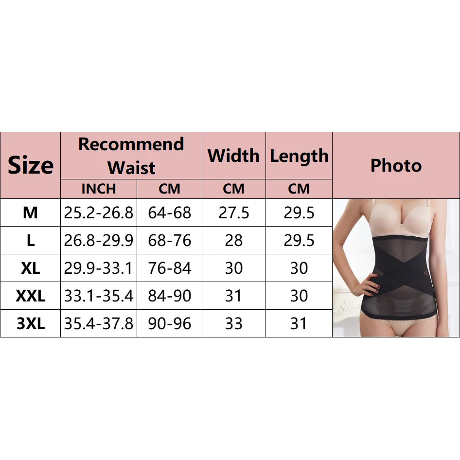 Body Shaper Waist Trainer Belt for Women Modeling Strap Mesh Intimates Girdle Belly Belt Stomach Abdomen Postpartum Belt Breath - Artigo Importado