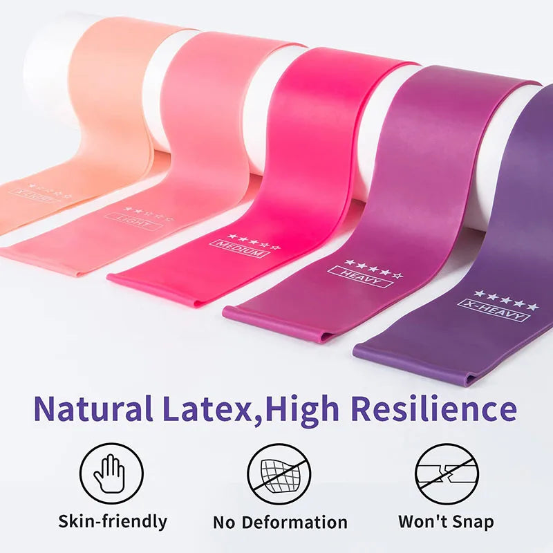 Resistance Loop Exercise Bands 5 Different Resistance Levels Elastic Band Suitable for arm Leg Stretching and Strength Training - Artigo Importado