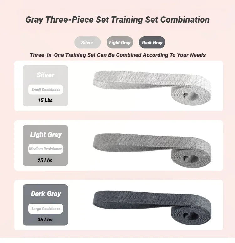 Resistance Bands Set for Working Out Non-Slip Exercise Booty Bands for Women Men Leg and Glutes with Hair Ties and Tape Measure - Artigo Importado