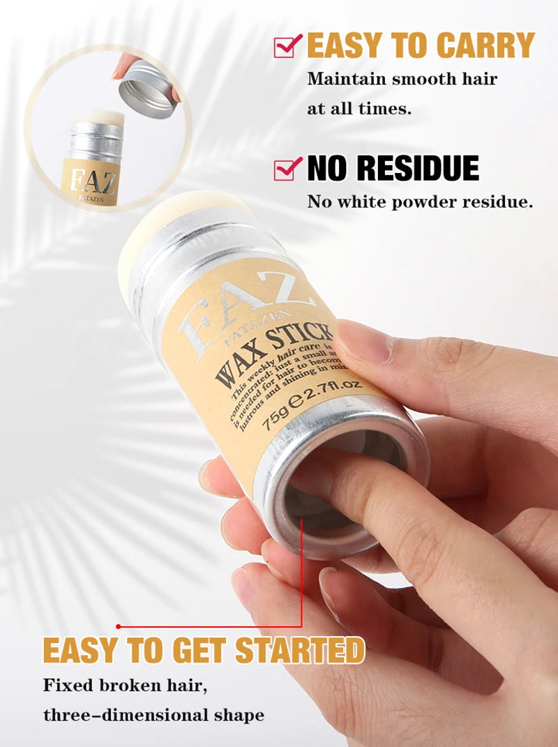 75g/1pcs Hair Styling Wax Stick,Refreshing Non-Greasy，Suitable For Controlling Frizzy And Unruly Edges Of Natural Or Wig Hair - Artigo Importado