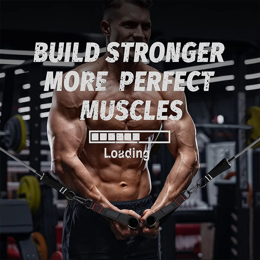 Resistance Bands Handle Bar Attachment Station Fitness Pulley Strap Exercise Home Gym Training Accessories Workout Equipments - Artigo Importado